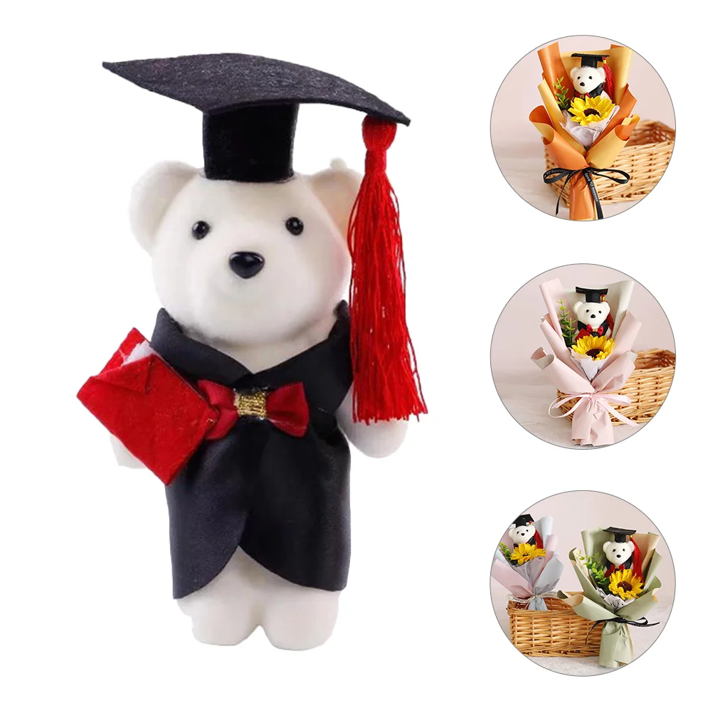 

20 Pcs Graduation Dr Bear Decorations Flower Bouquet Gifts for Her Funny Plush Toy