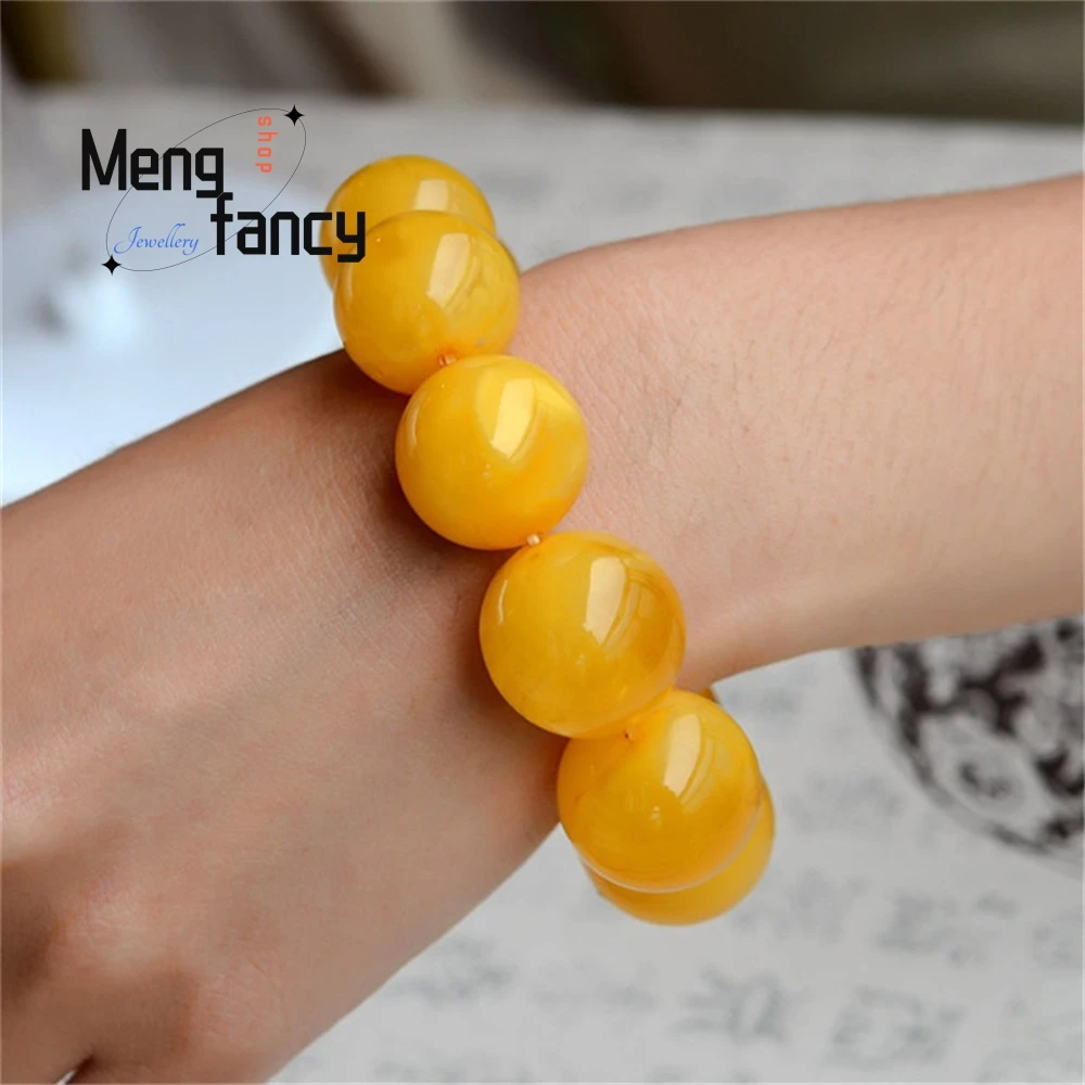 سوار العنبر وشمع العسل، سوار شمع العسل بحلقة واحدة للرجال، سوار نسائي خرز دائري لزيت الدجاج، خرز صلاة بوذي