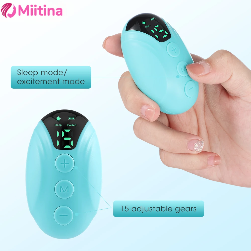 

Rechargeable handheld soothing device EMS micro current sleep aid with 15 levels and screen display handheld sleep device