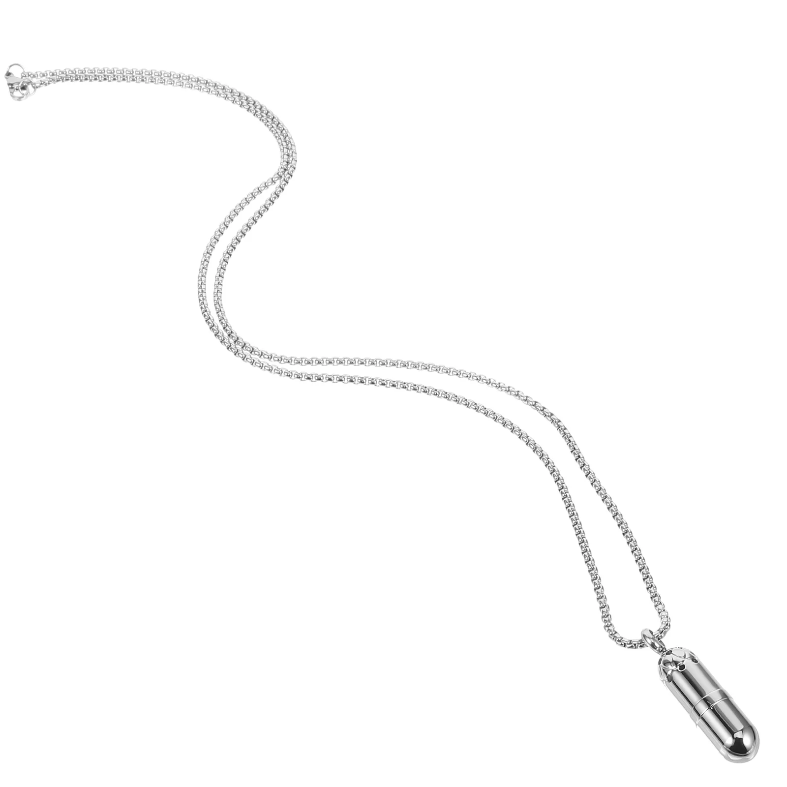

Openable Capsule Pendant Aromatherapy Gift Necklace For Women Men Pill Case Necklace Charm Chain Metal Neck Jewelry