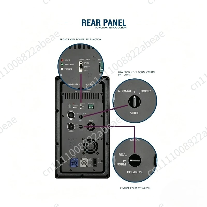 Professional Digital Amplifier Module Rear Panel Board for Active Speaker Subwoofer with Metal Case