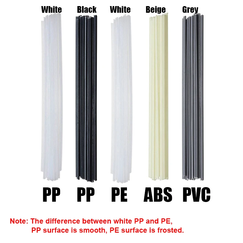 3 different types mixed plastic welding rod,  PPRPPPVCABSPE welding rod, tip welding, plastic welding machine welding rod 50 pcs