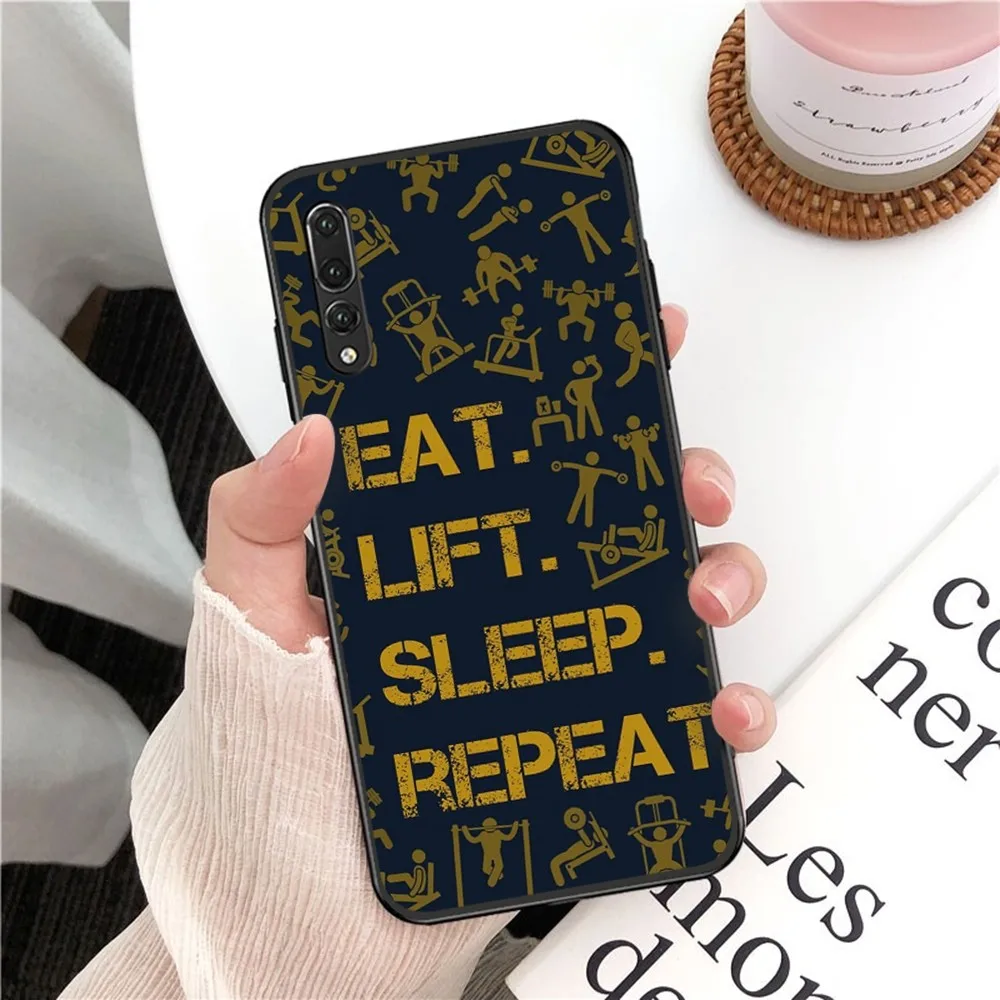 Bodybuilding Gym Fitness Phone Case For Huawei P 8 9 10 20 30 40 50 Pro Lite Psmart Honor 10 Lite 70 Mate 20lite