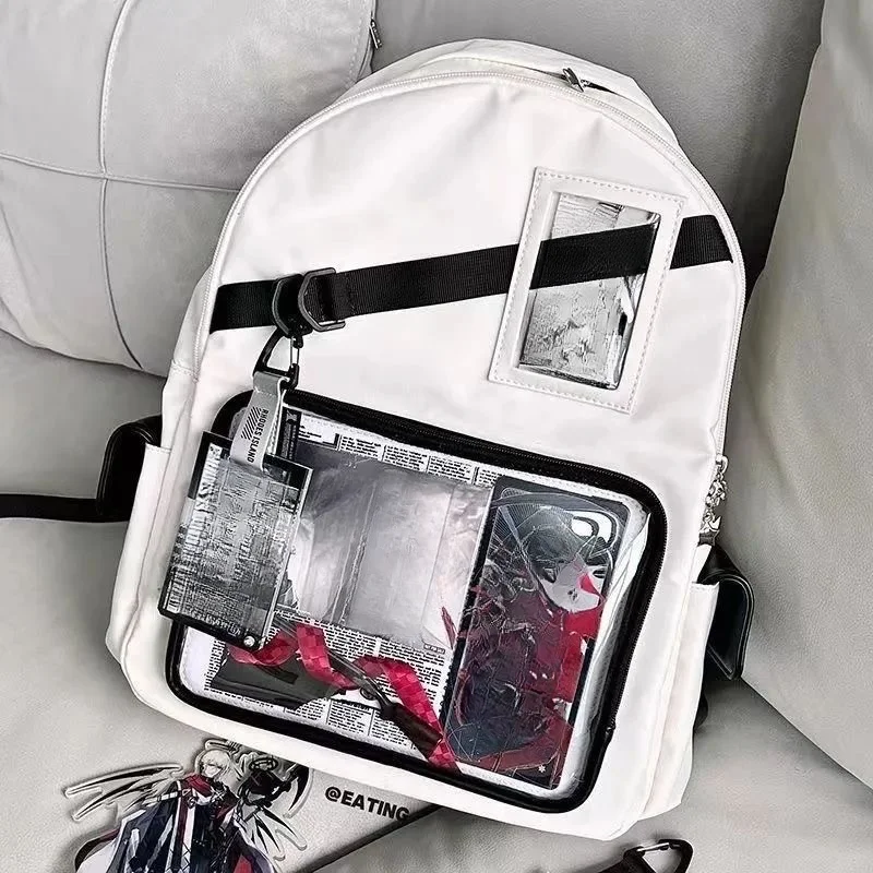 Japanese Vintage Y2k Aesthetic Ita Bags Transparent All Match Streetwear Schoolbags 2024 New Women Casual Backpacks for Students