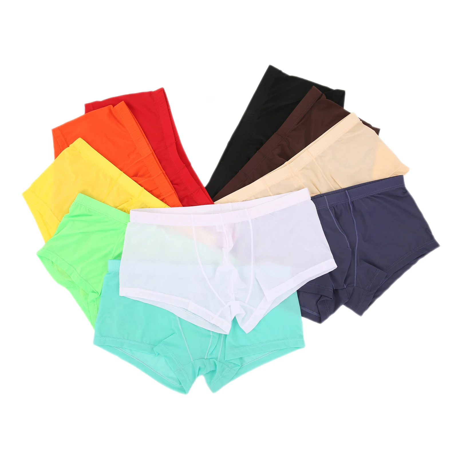 Men Transparent Bath Boxer Low-rise Super Thin Breathable Swim Trunks Soft Mini Boxers Briefs For Indoor Pools Home Bathrooms
