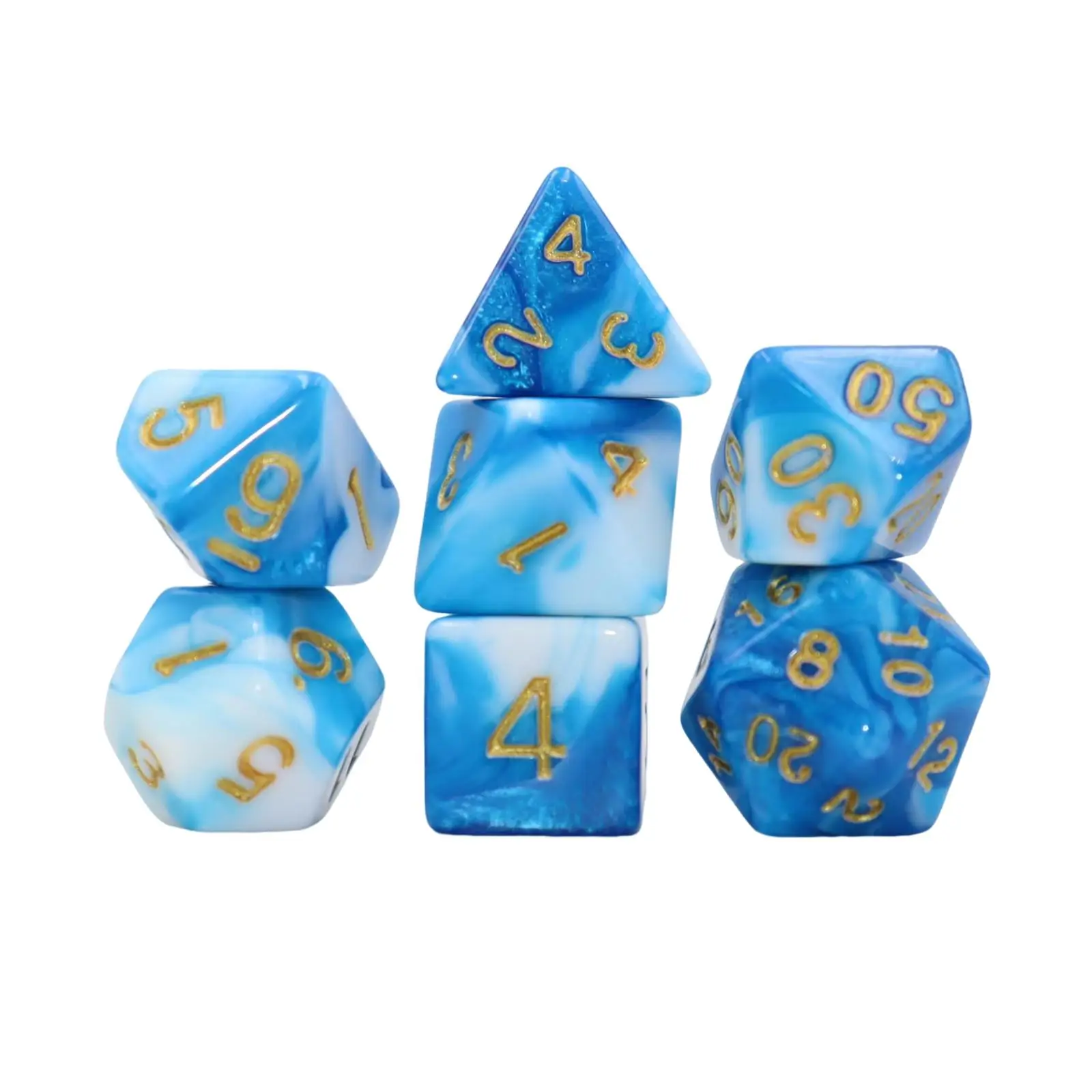 3x7 Pieces Acrylic Polyhedral Dices Table Games Dices Set for Roll Playing Games Board Game Props