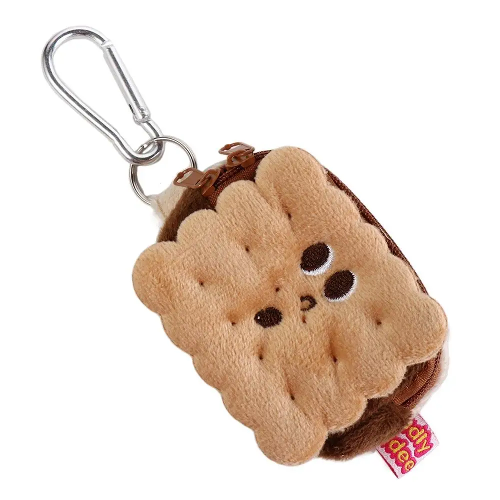 Plush Plush Cake Headphone Bag Biscuit Shape Zipper Plush Cake Coin Bag Similation Food Kawai Plush Biscuit Coin Purse