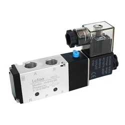 Pneumatic Electric Solenoid Valve 5 Way 2 Position Control Air Gas Magnetic Valve 12V 24V 220V Coil Volt 4mm-12mm Hose Fittings