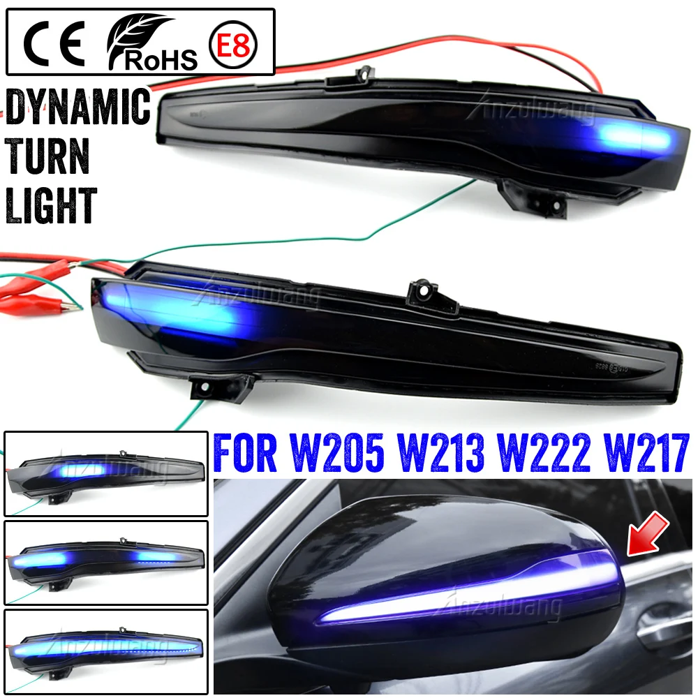 

Dynamic Turn Signal Light For Mercedes Benz C E S GLC W205 X253 W213 W222 V Class W447 Flowing Water Blinker Flashing Light