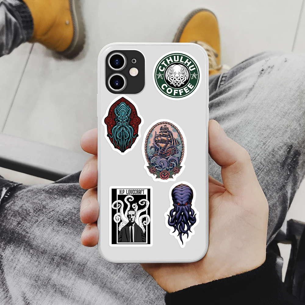 Horror Cthulhu Stickers Classic Mythos DIY for Laptop Skateboard Luggage Water Cup Bike Motorcycle Fridge Phone Waterproof PVC