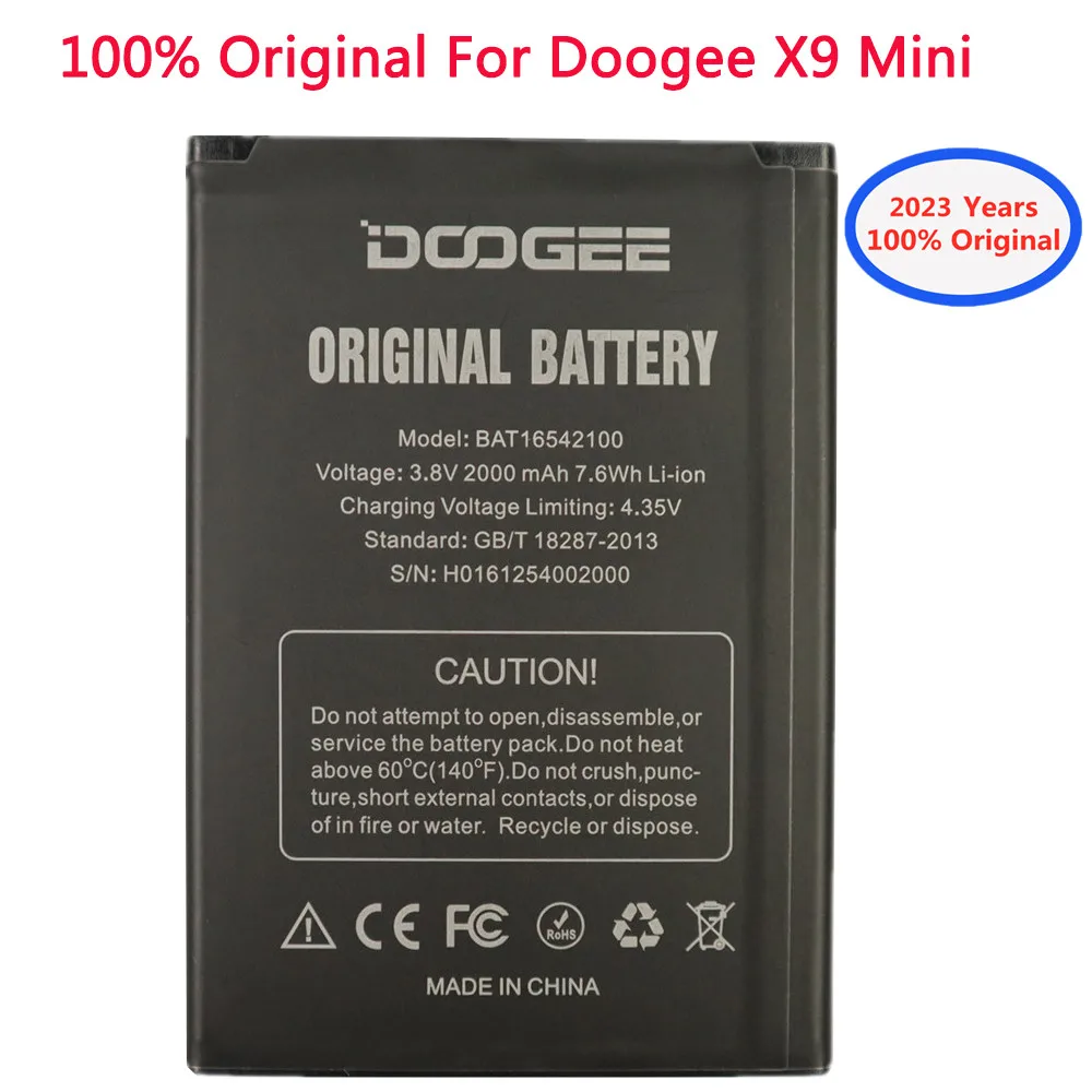 

2023 years For DOOGEE X9 Mini 5.0 inch Original Battery BAT16542100 2000mAh Large Capacity Li-ion Backup Replacement Batteries