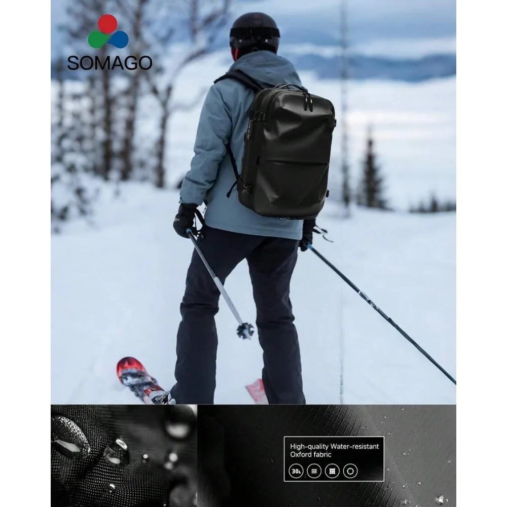 One-Click Expandable Vacuum Compression Backpack 60L with TSA Lock Fits 17 Inch Laptop Lightweight Durable Carry On Travel Camping Hiking Weekend Bag for Men Women Airline Approved view 6