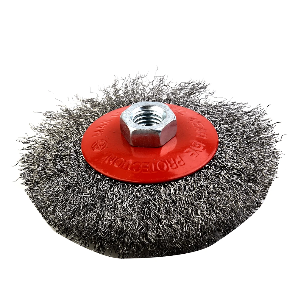 115mm M14-Thread Rotary Wire Wheel Brush Bevel Wheel For Angle Grinder Rust And Paint Removal Descaling Deburring