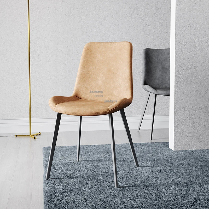 

Nordic Simple Dining Chairs Minimalist Furniture Backrest Stool Milk Tea Coffee Shop Creative Casual Velvet Chair Restaurant