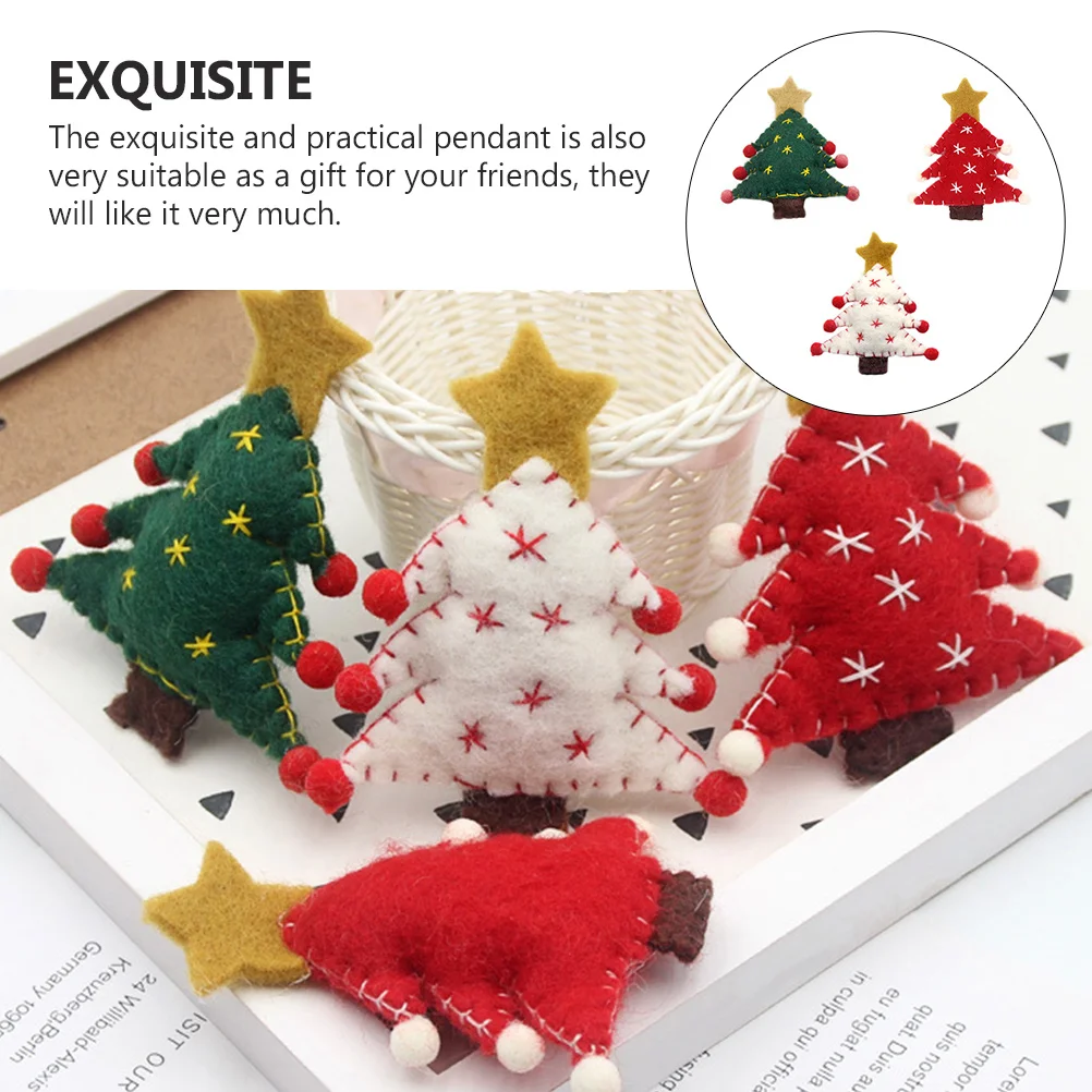 

3Pcs Christmas Felt Wool Pendant Exquisite Hanging Decoration Suitable for Christmas Tree Party Accessories Decorative Pendants