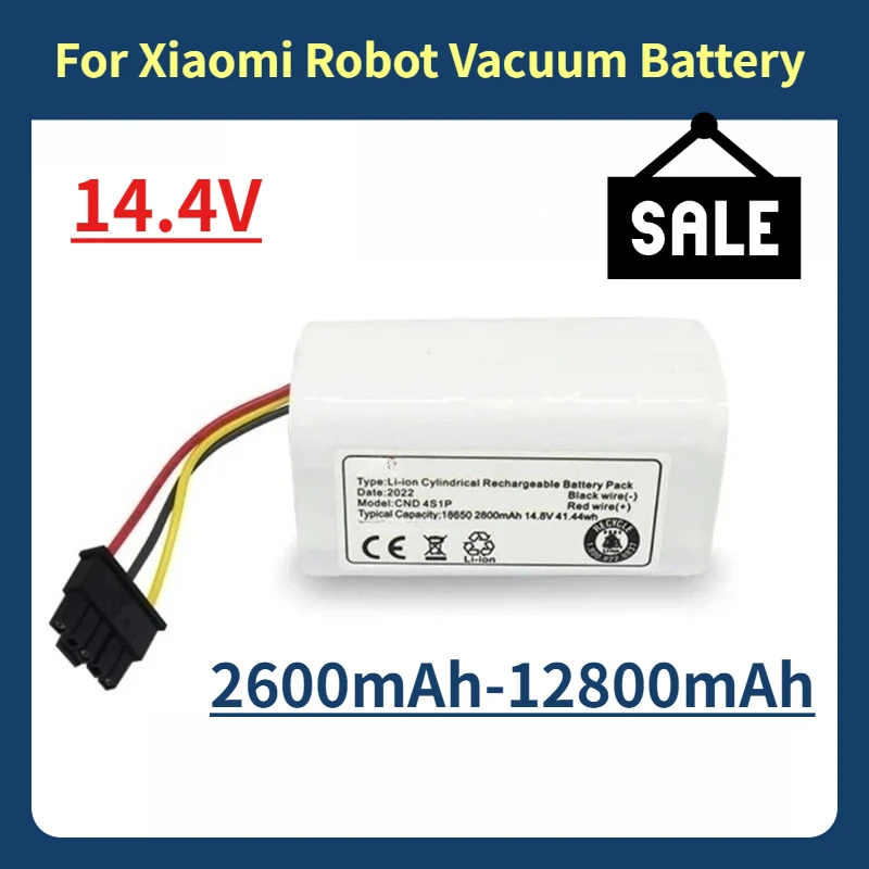 

14.4V 2600mAh-12800mAh Rechargeable Vacuum Cleaner Battery for Xiaomi MOP 2 Robot Vacuum