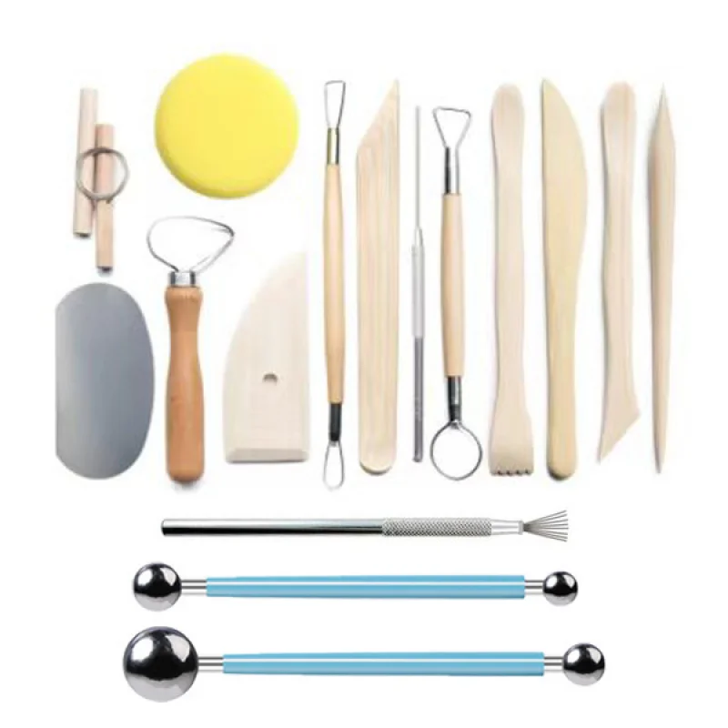 32Piece Ceramic Handcraft Tool Set，Clay ToolsdiyCarving Knife Stone Plastic Clay Soft Pottery Clay Sculpture Accessories with St