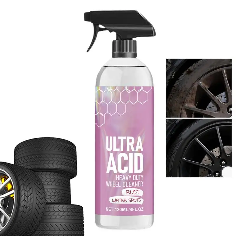 Wheel Cleaner 120ml Rim Cleaner Spray Dust-Proof Concentrated Foam Cleaner Agent Safe On All Wheels Most Automotive Car Drivers