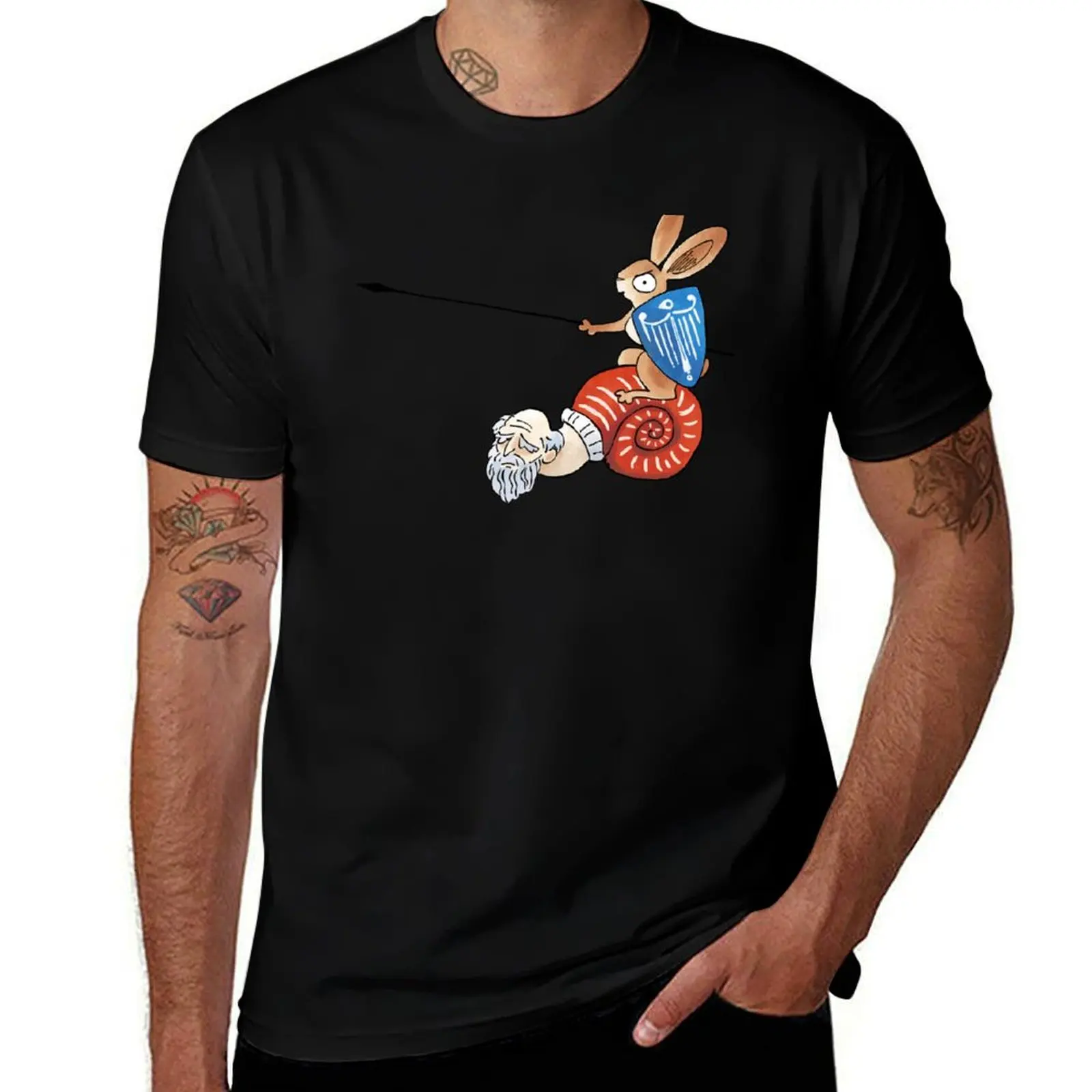 

Medieval Rabbit on a Snail T-Shirt customizeds sports fans tshirts personalised mens graphic t-shirts