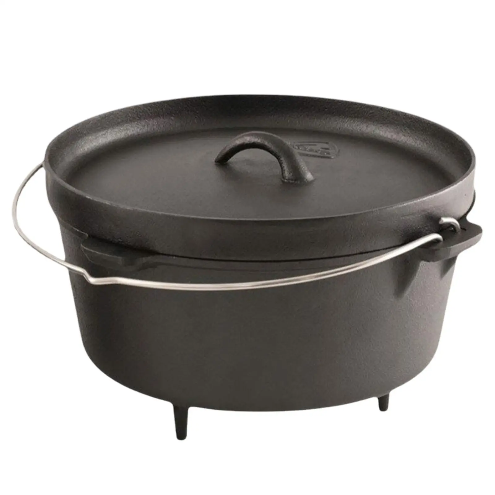 Camp Dutch Oven Cast Iron Pre Seasoned Cookware for Camping BBQ