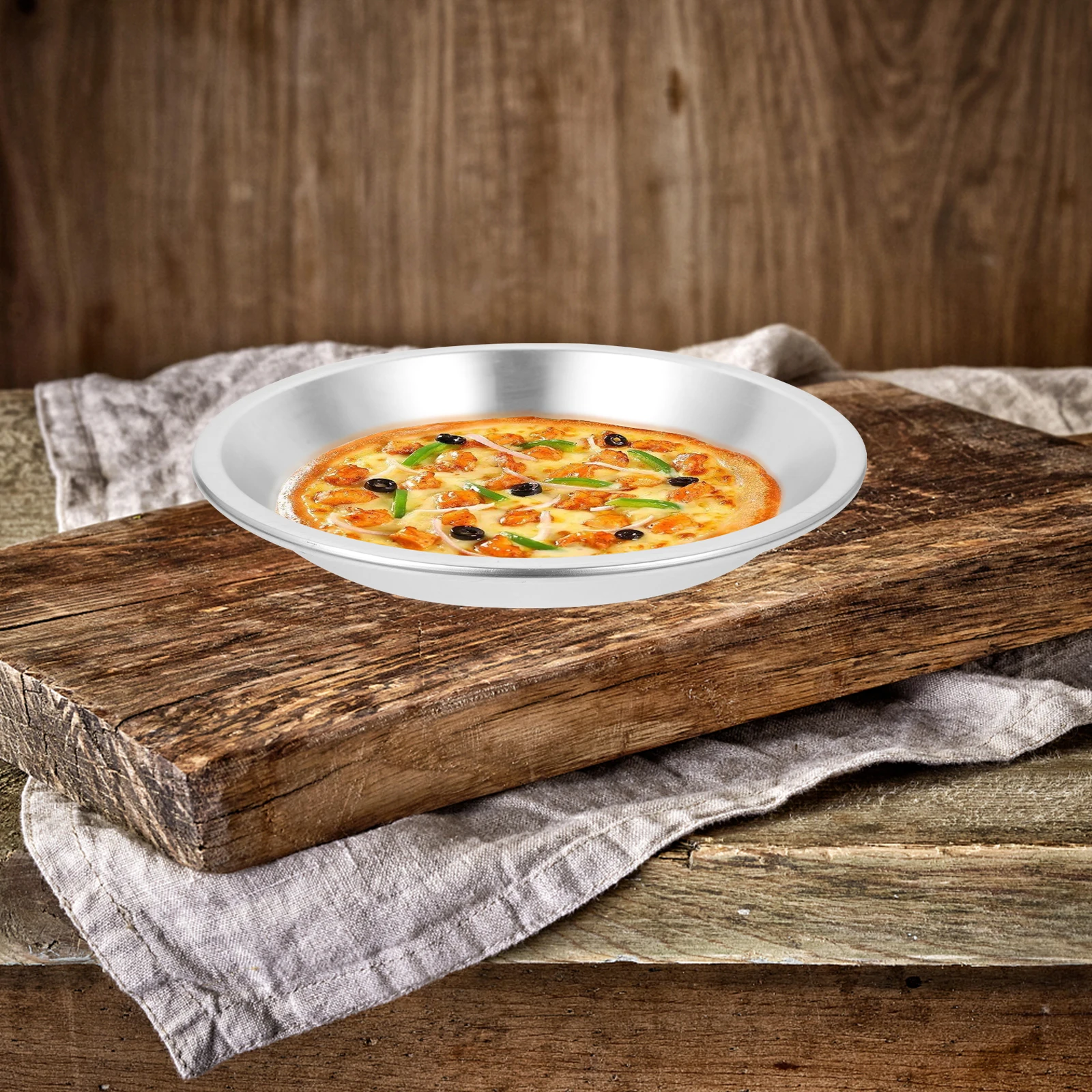 

2Pcs Aluminum Alloy Pizza Pan Multifunctional Nonstick Heatresistant Oven Tray Baking Tool for Kitchen Restaurant