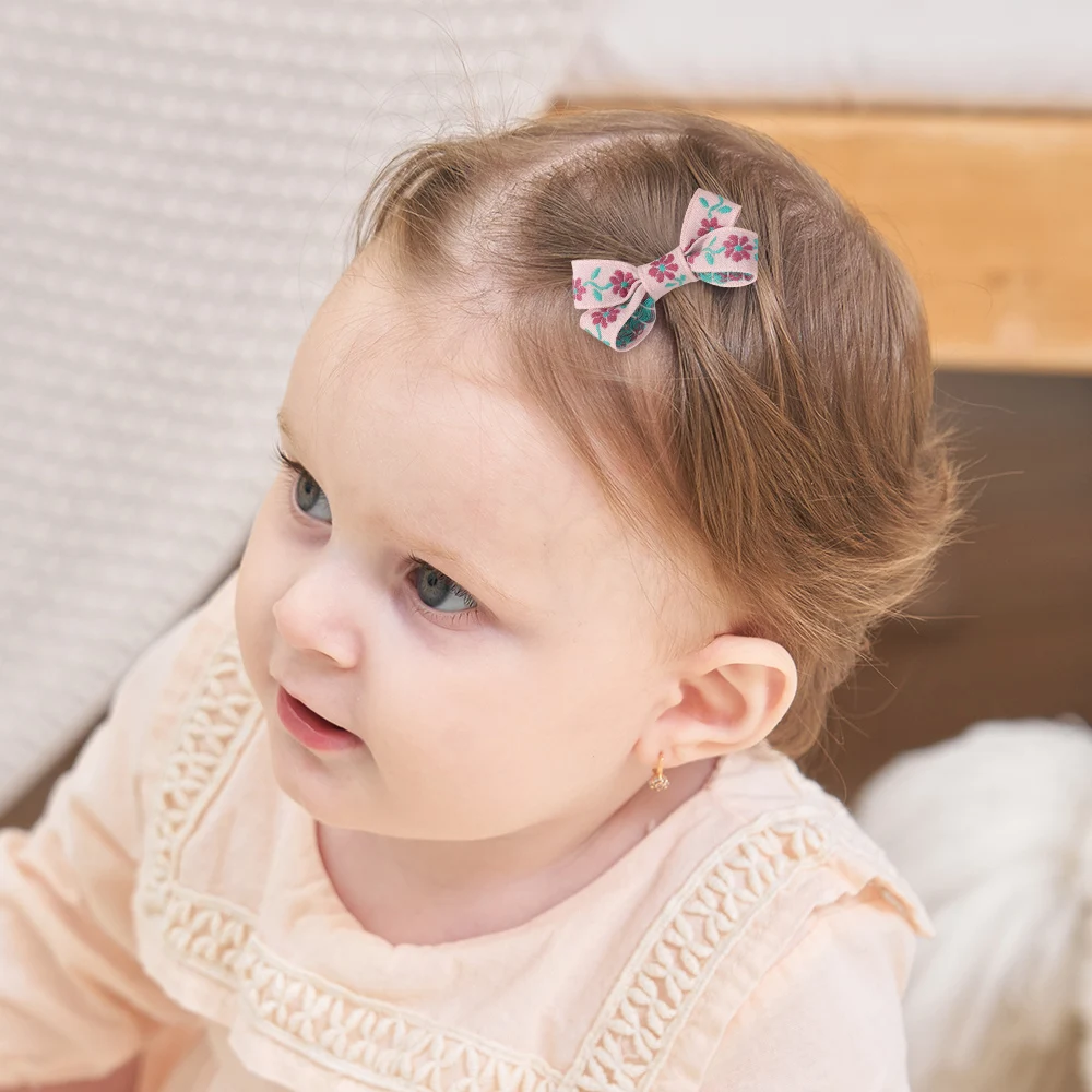 2pcs/set Pastel Pink Lace Bowknot Striped Plaid Hair Clips for Women Girl Sweet Flower Half Clip Side Hairpin Heart School Style