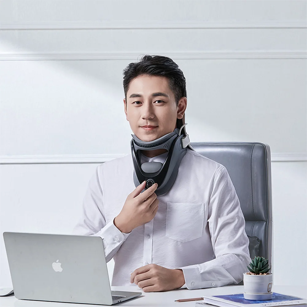 Ergonomic Adjustable Neck Brace for Posture Correction Cervical Traction Device Neck Stretching Belt Osteochondrosis Pain Relief