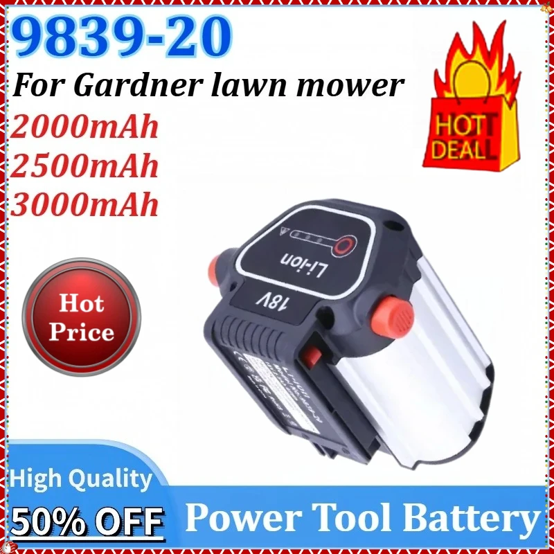 

9839-20 18V 2000/2500/3000mAh Replacement Battery for GARDENA Gardner Lawn Mower 18V 2.0Ah 2.5Ah 3.0Ah Garden Tool Battery