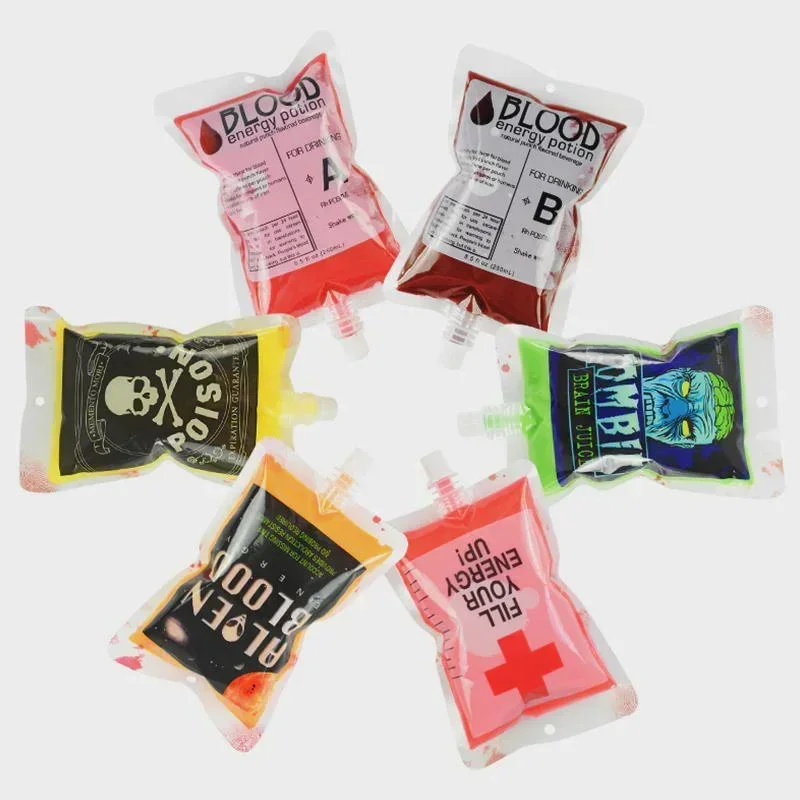 10Pcs Halloween Dekoration Requisiten Schädel Vampire Blut Getränk Taschen Halloween Party Decor Liefert Horror Halloween Zubehör