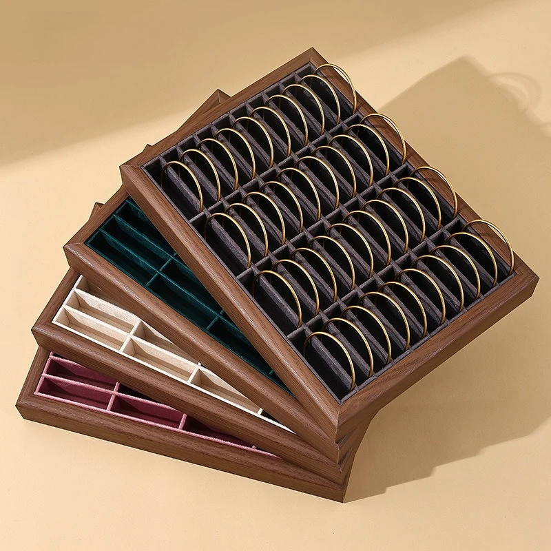 Black walnut 40-digit bracelet watch tray bracelet jewelry tray bracelet live stream stall display props