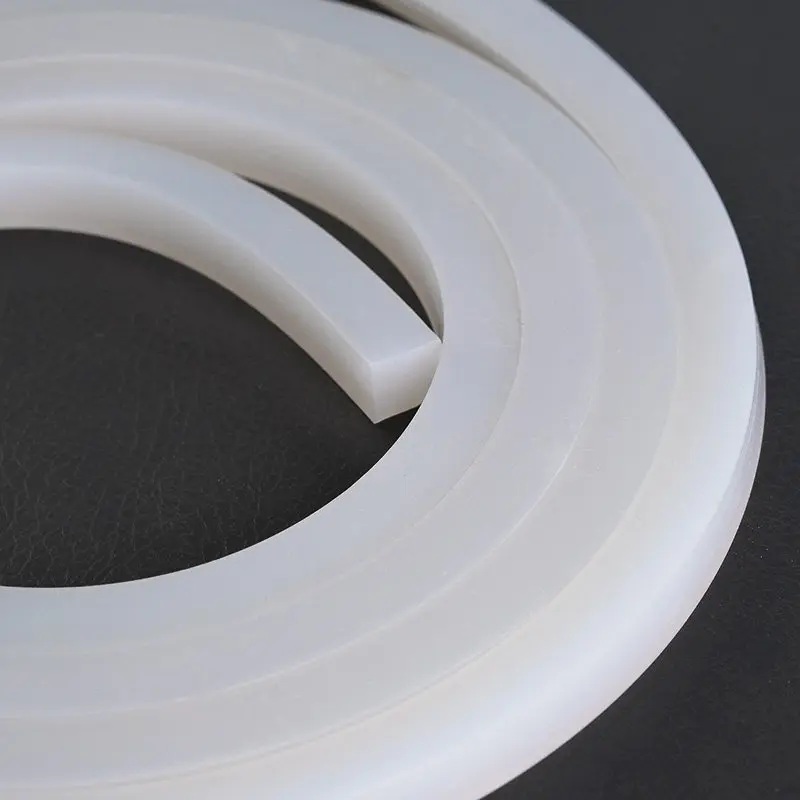 1M/5M White Silicone Square Strip Solid Silicone Rubber Sealing Strips High Temperature Resistant Thick 2~30mm Width 4~40mm