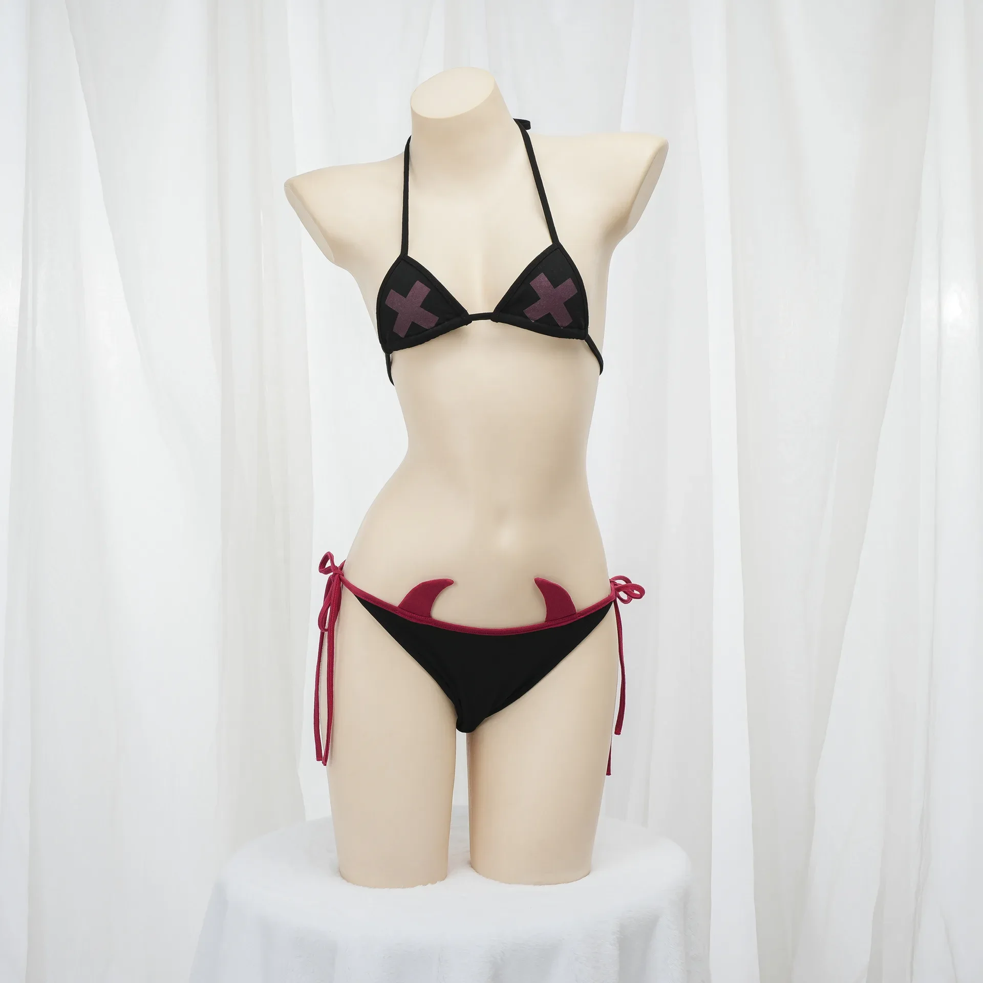 Punk Duivel Meisjes Bikini Set Hoodie Crop Top Lange Mouw Halloween Cosplay Nachtjapon Rollenspel Student Outfits Lingerie CHJ 325688