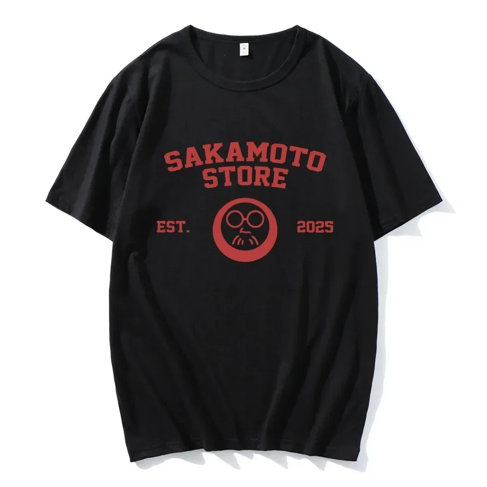 Sakamoto Store EST Cartoon T-shirts Sakamoto Sleeve Days Short Sleeve Printed T-shirt Men Women T-shirt Unisex Street Clothing