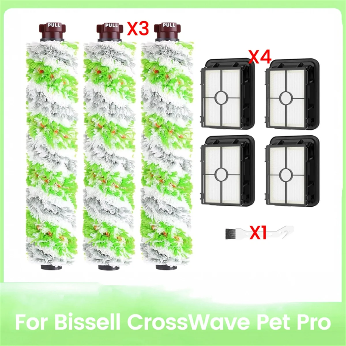 AB51 8PCS Brush Filter Replacement for CrossWave Multi- Brush Roll 1868 Vacuum Filter 1866