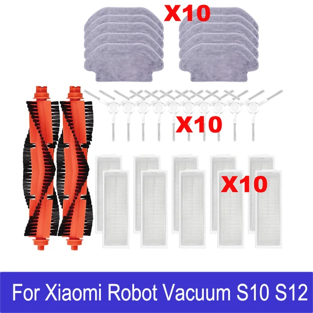 Do odkurzacza robota Xiaomi S10 S12 T12 B106GL/ Mop 2S XMSTJQR2S / 3C B106CN Części Akcesoria Główna szczotka boczna Filtr Mop