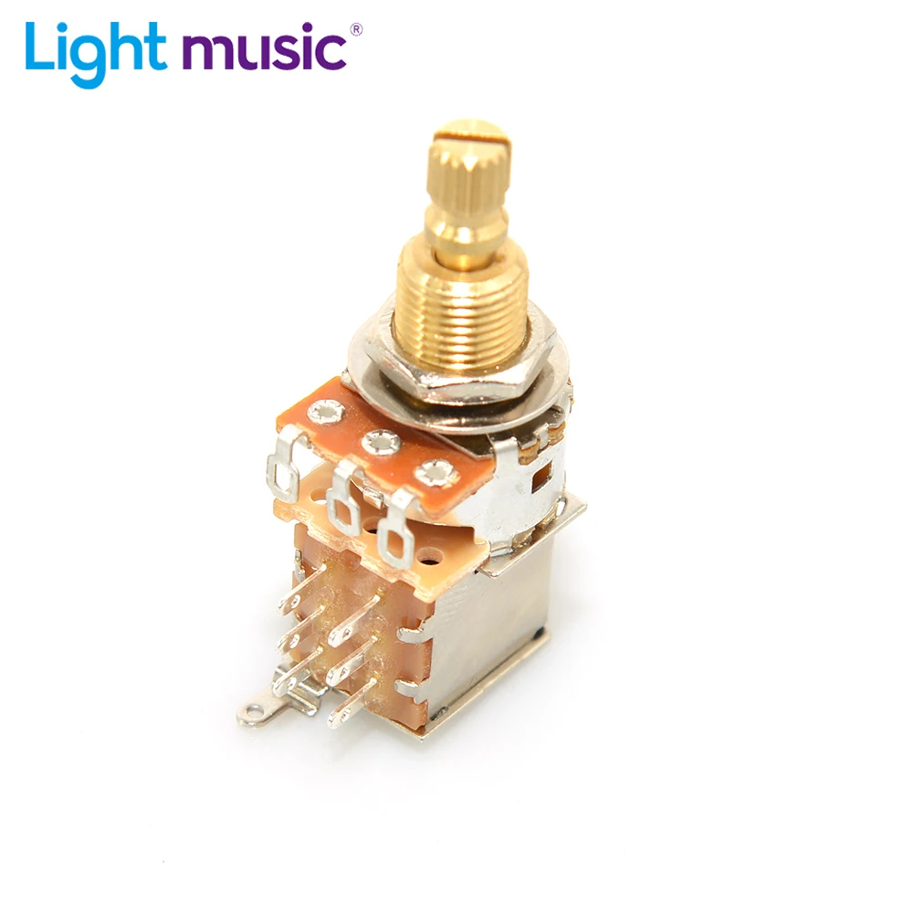 1pcs Guitar Potentiometer Push Push Potentiometer A250K / B250K / A500K / B500K Copper Short and Long Split Shaft