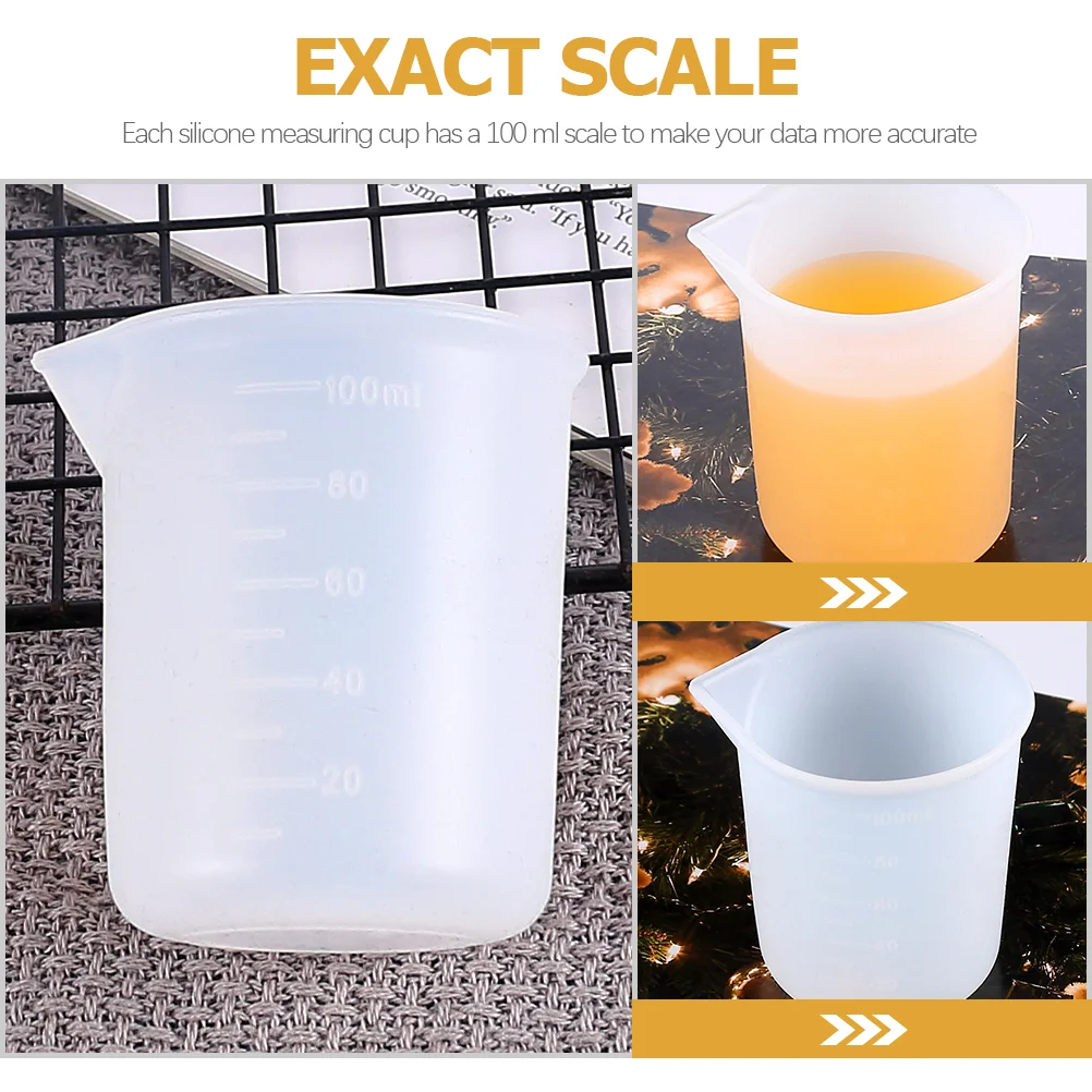 Silicone Measuring Cup Nonstick Mixing Epoxy Resin Cups Crafts Making Tools for Graduated