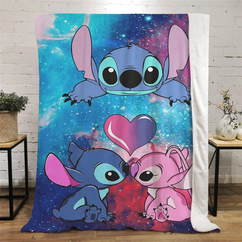 Blanket Stitch Flannel Fluffy Wool Blanket Children Camping Sofa Thin Blanket Modern Fashion Gift Soft and Comfortable Soft