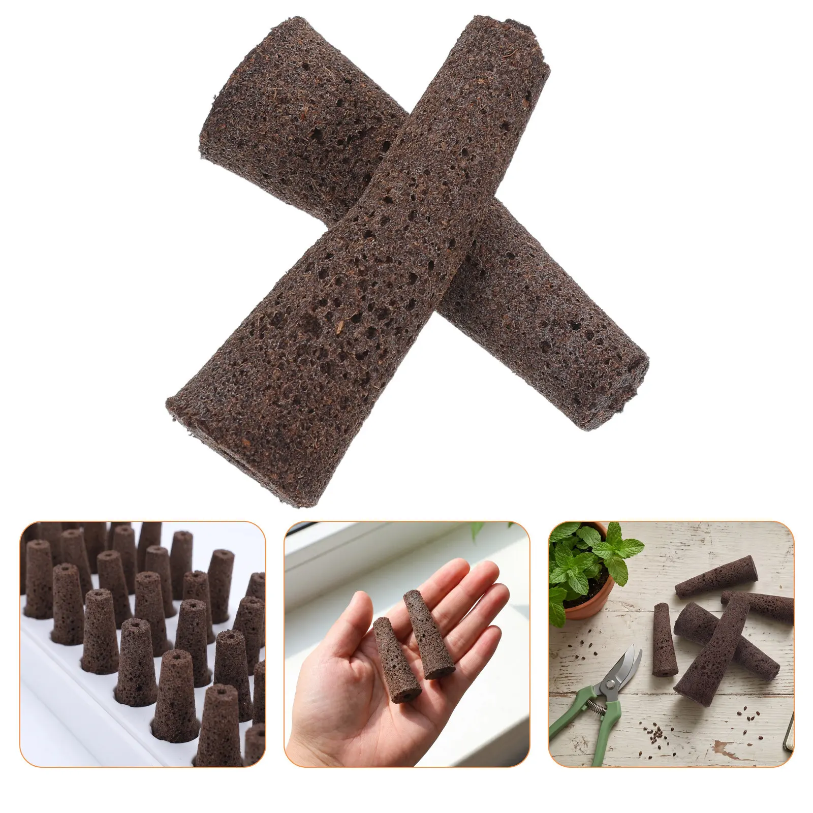 Hydroponic Grow Sponges 60 Pack Seed Starter Plugs Soilless Germination Cubes for Leafy Plants