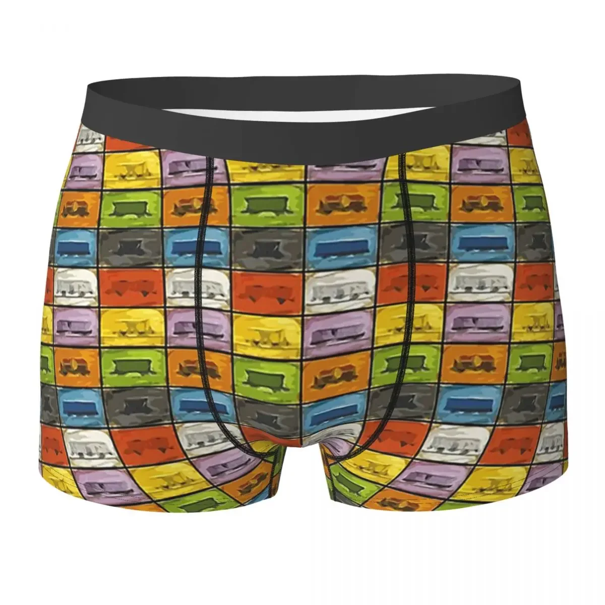 Boxer Underpants Shorts Ticket To Ride Trains Panties Male Comfortable Underwear for Homme Man Boyfriend Gift