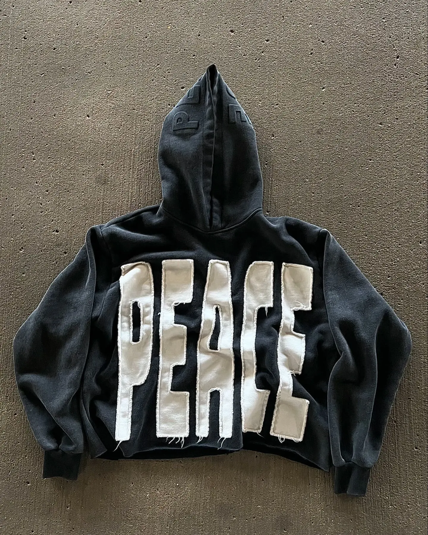 Street PEACE Retro Letter Patch Oversized Sports Hoodies For Men And Women Y2K New Harajuku Hip-Hop Gothic Casual Joker Clothing