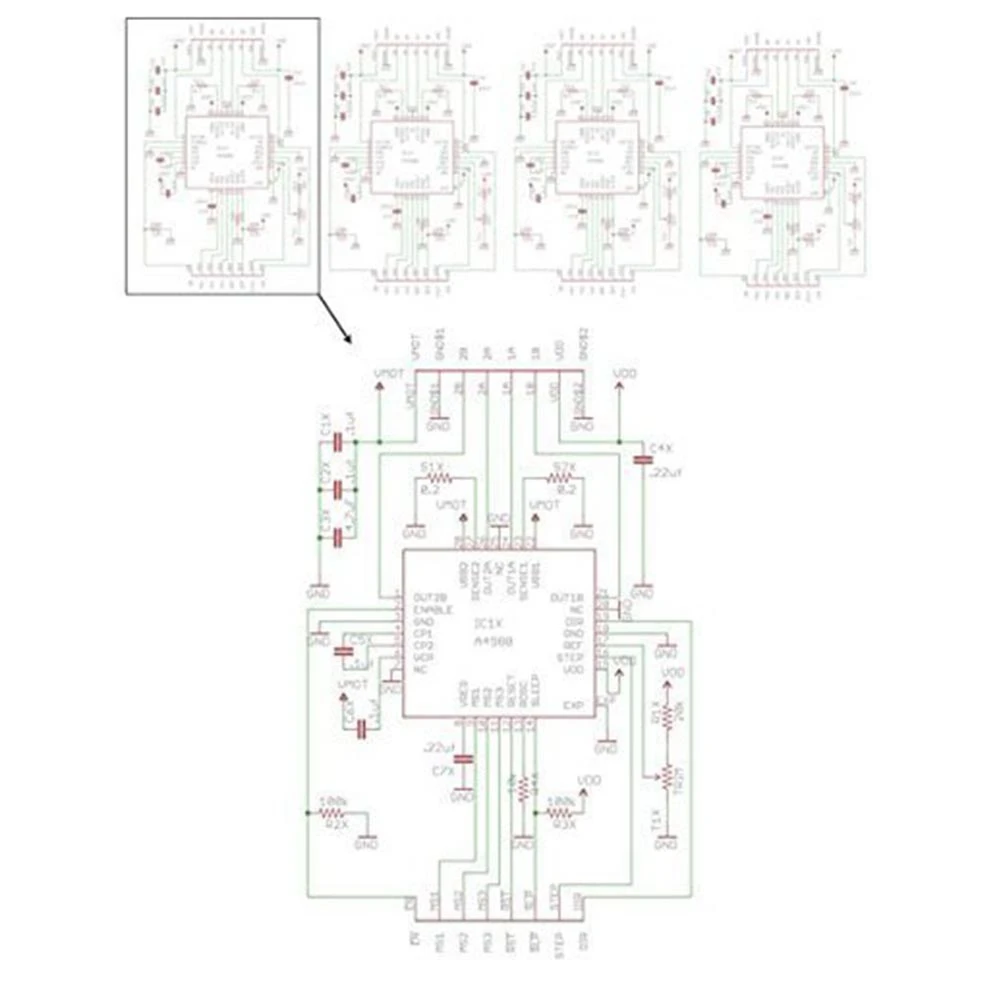 Módulo do motorista do motor deslizante A4988 com dissipador de calor para a impressora 3d, 5pcs