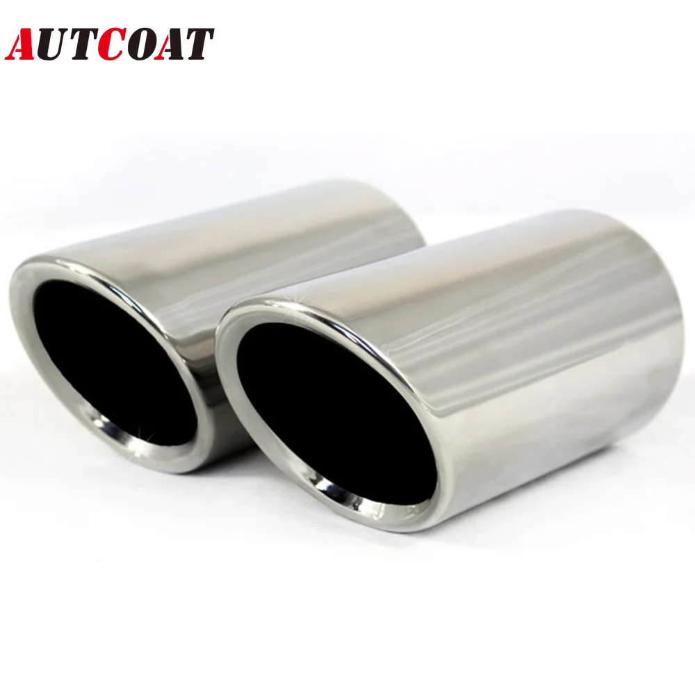 2Pcs Stainless Steel Car Exhaust Muffler Tip Pipes Covers for VW Volkswagen JETTA 2009-2018 / SAGITAR 2011-2015 / POLO 2012-2014