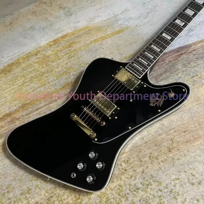 Firebird  Guitar,  Body, Black Color, Rosewood Fingerboard, Golden Hardware, Tune O Matic Bridge,