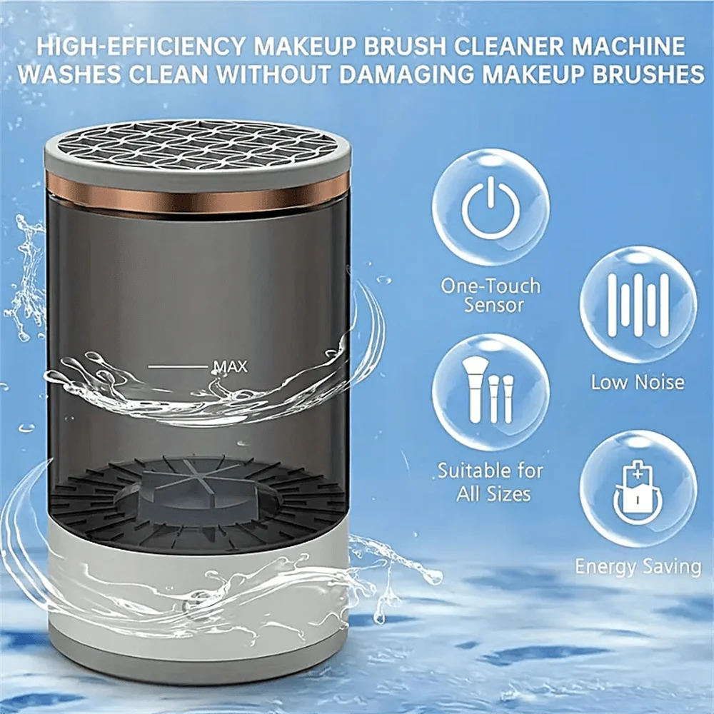 USB Makeup Brush Cleaner Dryer Storage 3-In-1 Visual Body For All Brush Sizes