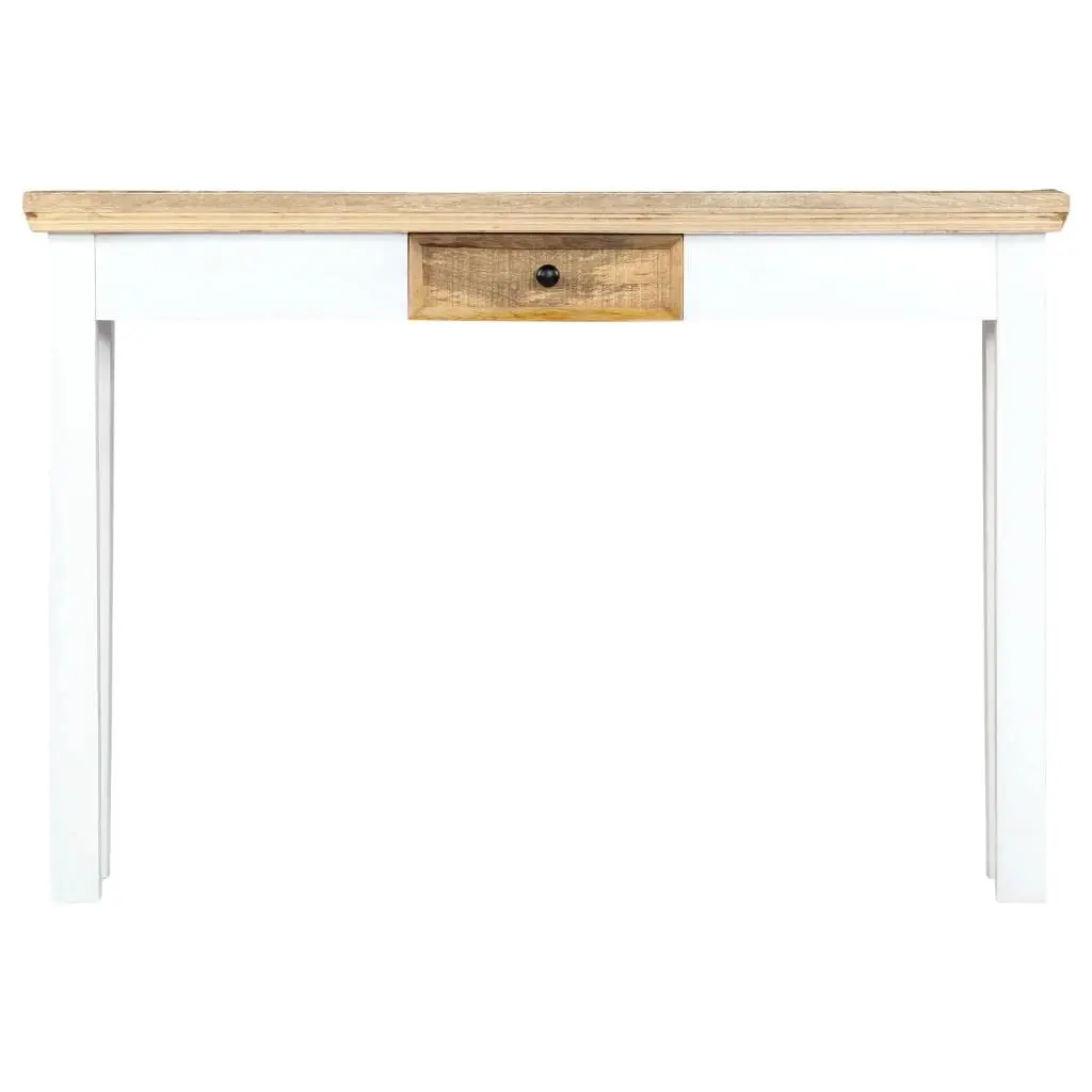 #White Brown Console Plant Hall Dressing Bedroom Table Drawer Solid Mango Wood
