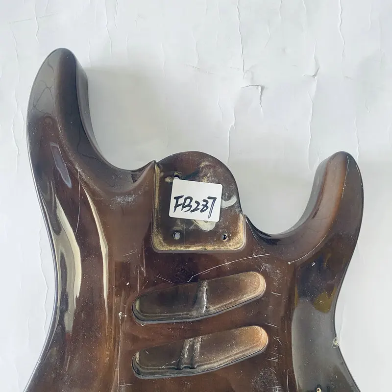 FB287   Brown Color Solid Wood Electric Guitar Body DIY Replace Parts 7 OR 8 Strings Version Floyd Rose Tremolo Bridge