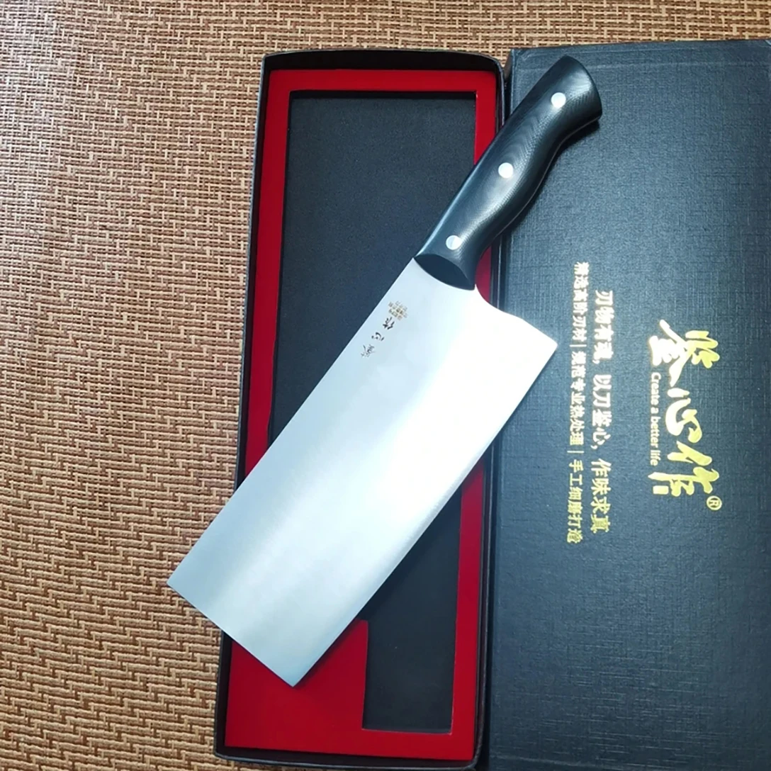 

8 Inch Slicing Knife Powder High-speed Steel Blade G10 Handle Sharp Slicing Vegetables Cleaver Meat Kitchen Knife 1mm Thickness
