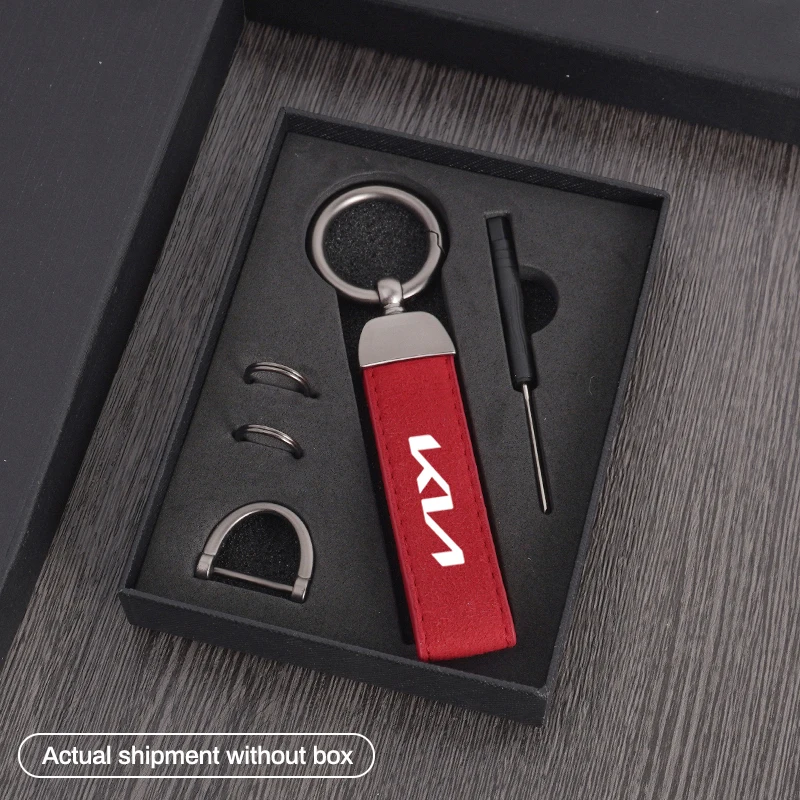 Suede Leather Car Keychain Key Holder Pendant Chain RING for KIA sportage ceed sorento cerato optima picanto rio soul k5 stonic