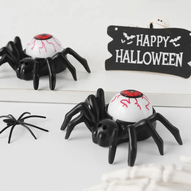 Halloween Explosive Eye Spider Lamp Horror Props Luminous Lights Home Bar Halloween Party Decor Supplies Toys For Kids Gifts